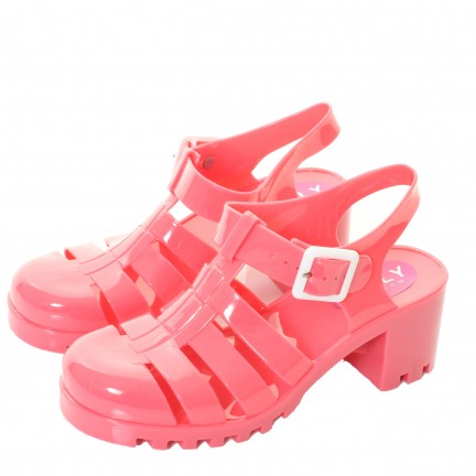 high heel jelly sandals