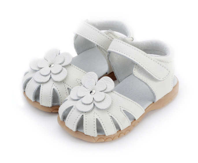 white baby sandals