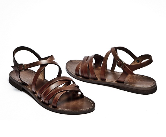 womens leather strappy sandals