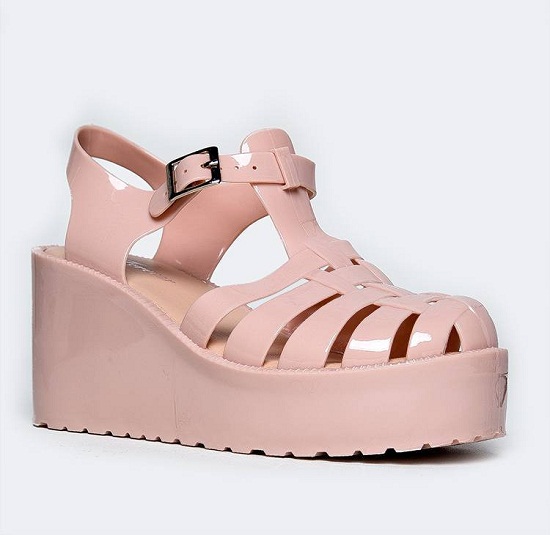 women's platform jelly sandals