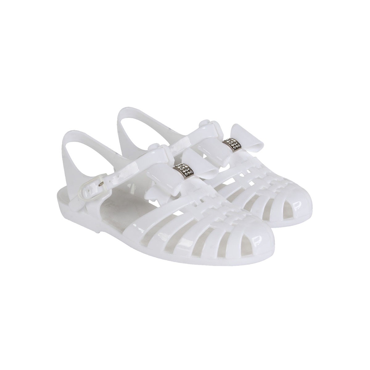 white jelly shoes
