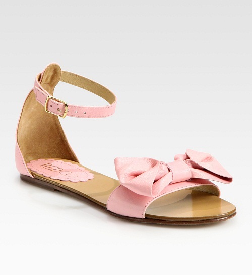 baby pink flat sandals