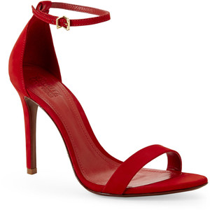 red strap sandal heels