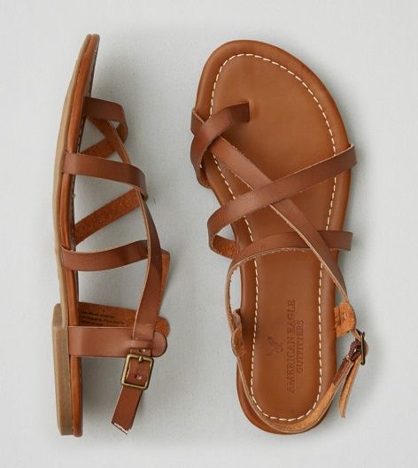 brown strappy flats