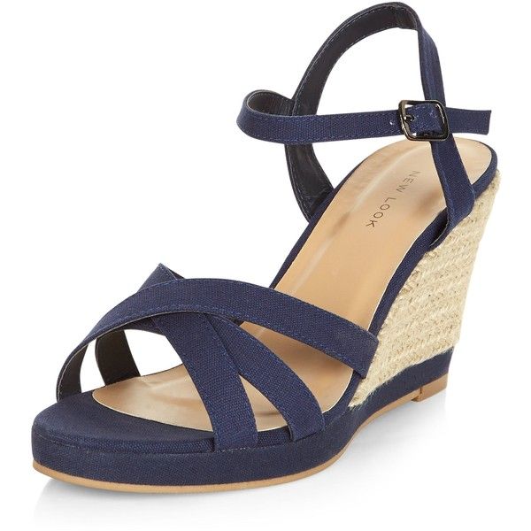 navy blue wedge shoes