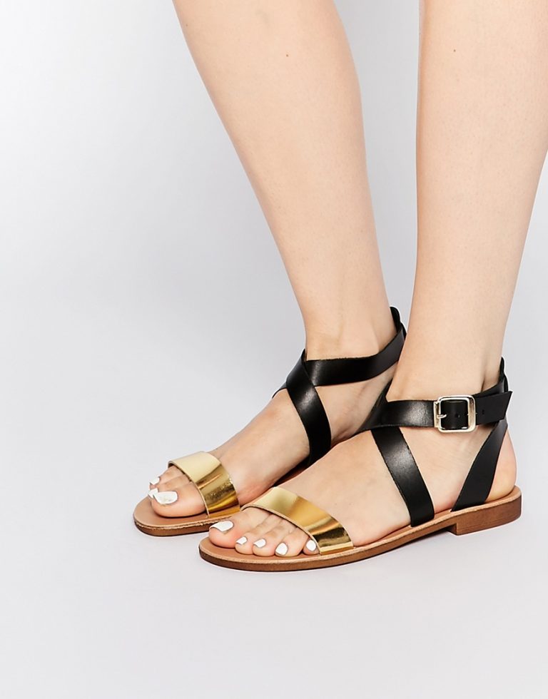 Black and Gold Sandals - CraftySandals.com