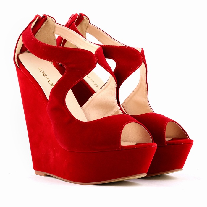 red wedge sandal