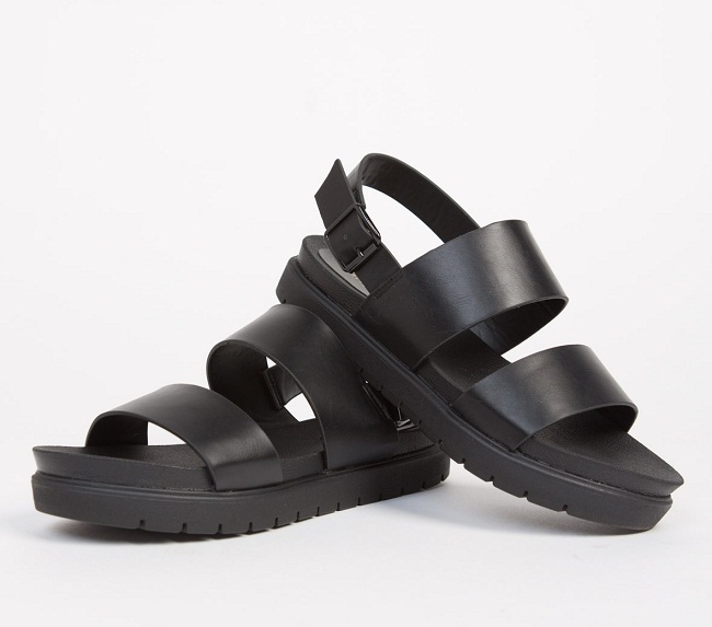 Black Leather Sandals - CraftySandals.com