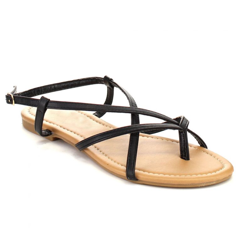 Black Strappy Sandals - CraftySandals.com