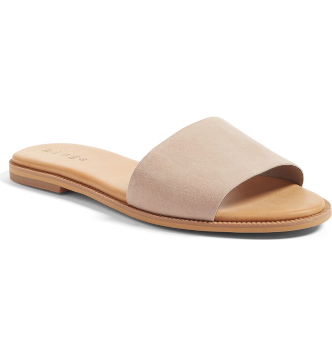 beige slide sandals