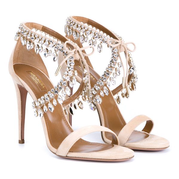 jeweled gold heels