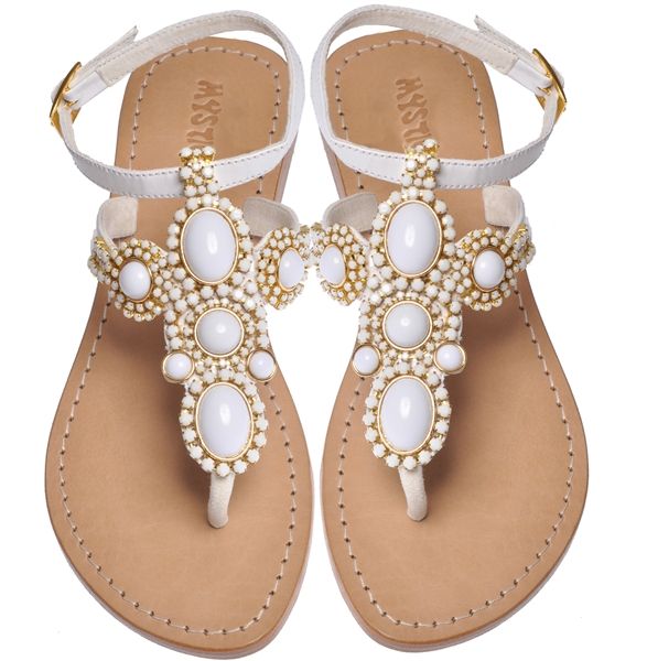 white jewelled sandals