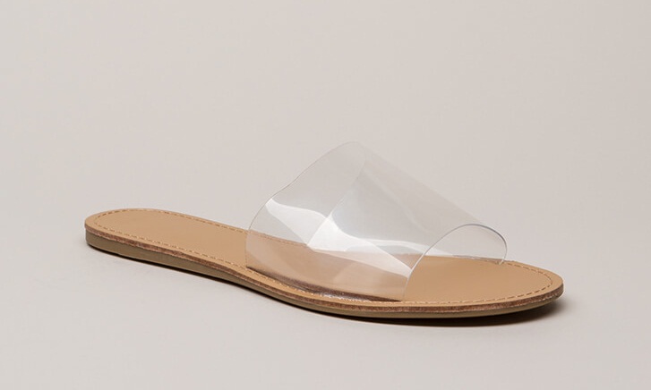 clear slide sandals