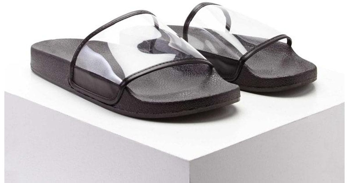 clear slide sandals