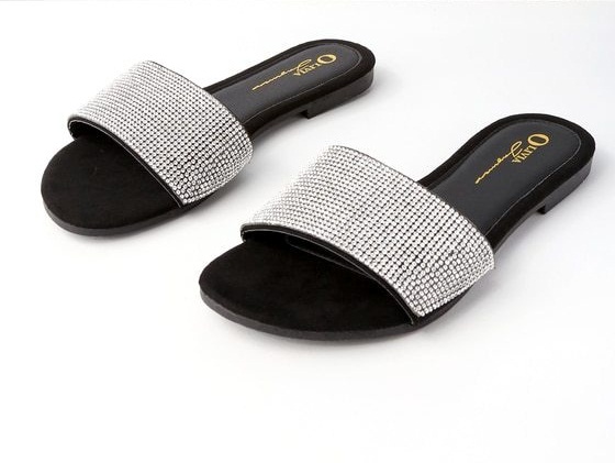 Rhinestone Slide Sandals - CraftySandals.com