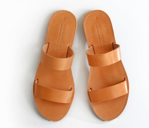 Two Strap Flat Sandals - CraftySandals.com
