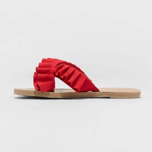 Ruffle Slide Sandals - CraftySandals.com