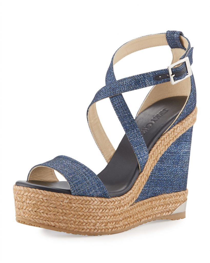 Denim Wedge Sandals 0180